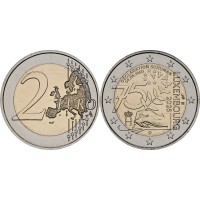 Монета Люксембург 2 евро 2025 Декларация Шумана