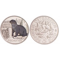 Монета Австрия 3 евро 2019 Выдра