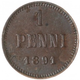 Монета 1 пенни 1891