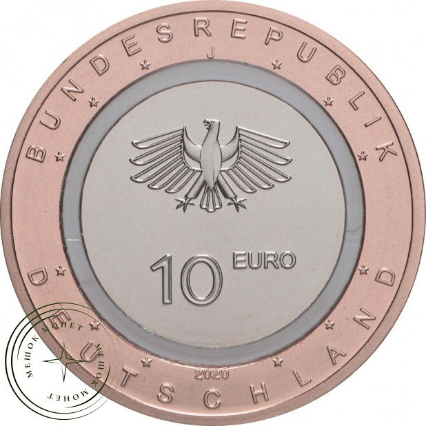 Германия 10 евро 2020 На земле (На суше)