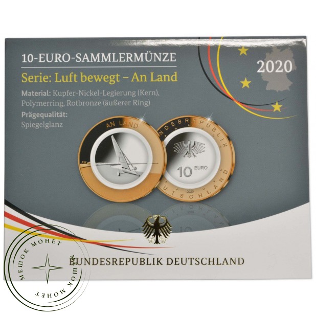 Германия 10 евро 2020 На земле (На суше)