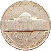 Монета США 5 центов 1946