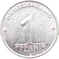 Монета Германия (ГДР) 1 пфенниг 1952