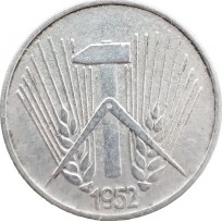 Монета Германия (ГДР) 1 пфенниг 1952