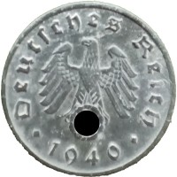 Монета Германия 1 рейхспфенниг 1940