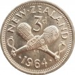 Новая Зеландия 3 пенса 1964