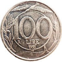 Монета Италия 100 лир 1993
