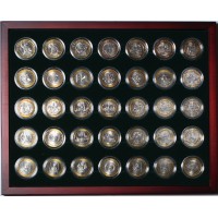 Коллекция биметаллических монет 10 рублей 2000-2023 Люкс в деревянном футляре