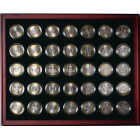 Коллекция биметаллических монет 10 рублей 2000-2023 Люкс в деревянном футляре