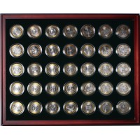 Коллекция биметаллических монет 10 рублей 2000-2023 Люкс в деревянном футляре