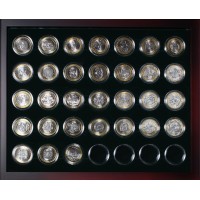 Коллекция биметаллических монет 10 рублей 2000-2023 Люкс в деревянном футляре