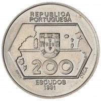 Португалия 200 эскудо 1991 Навигация на Запад