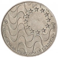 Монета Португалия 200 эскудо 1992 Председательство Португалии в Евросоюзе