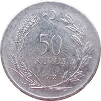 Монета Турция 50 курушей 1972
