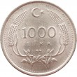 Турция 1000 лир 1991