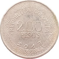 Монета Колумбия 200 песо 2017