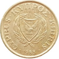 Монета Кипр 10 центов 1988