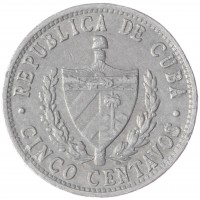 Монета Куба 5 сентаво 1966
