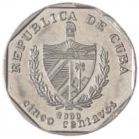 Монета Куба 5 сентаво 2000
