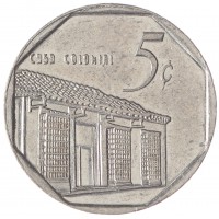 Монета Куба 5 сентаво 2002