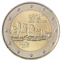 Мальта 2 евро 2017 Доисторические города Мальты - Мегалитический комплекс Хаджар-Ким