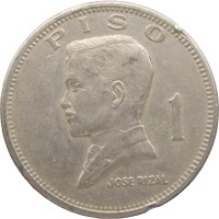 Монета Филиппины 1 песо 1974