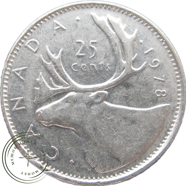 Канада 25 центов 1978 Олень
