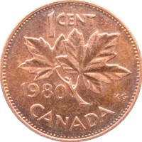 Монета Канада 1 цент 1980