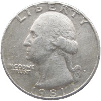 США 25 центов 1981