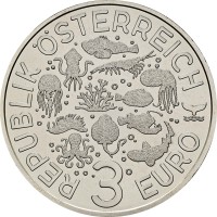 Монета Австрия 3 евро 2025 Горбатый дракон