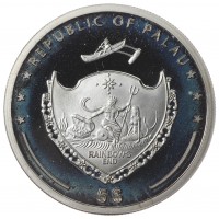 Монета Палау 5 долларов 2006 Великолепный пёстрый голубь