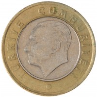 Монета Турция 1 лира 2009