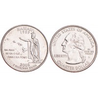 Монета США 25 центов 2008 Гавайи