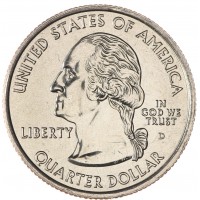 Монета США 25 центов 2008 Гавайи