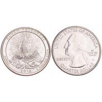 Монета США 25 центов 2012 Национальный парк Гавайские вулканы