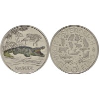 Монета Австрия 3 евро 2017 Крокодил