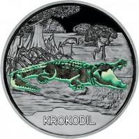 Монета Австрия 3 евро 2017 Крокодил
