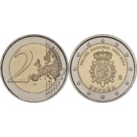 Монета Испания 2 евро 2024 Национальная полиция