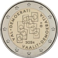 Монета Финляндия 2 евро 2024 Выборы как основа демократии