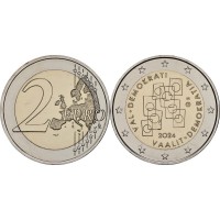 Монета Финляндия 2 евро 2024 Выборы как основа демократии