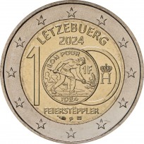Люксембург 2 евро 2024 100 лет введения в обращения монет с изображением литейщика