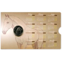 Монета Приднестровье 1 рубль 2025 Год лошади 2026 в буклете