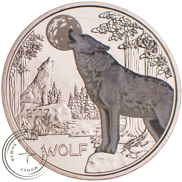 Австрия 3 евро 2017 Волк