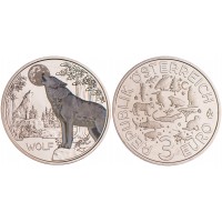 Австрия 3 евро 2017 Волк