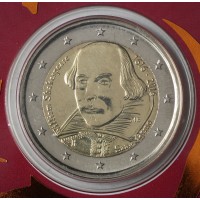 Монета Сан-Марино 2 евро 2016 400 лет со дня смерти Уильяма Шекспира