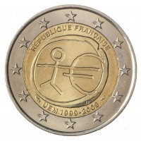 Монета Франция 2 евро 2009 10 лет экономическому и валютному союзу