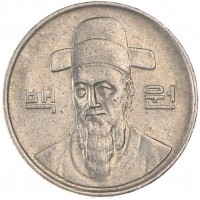Монета Южная Корея 100 вон 1992
