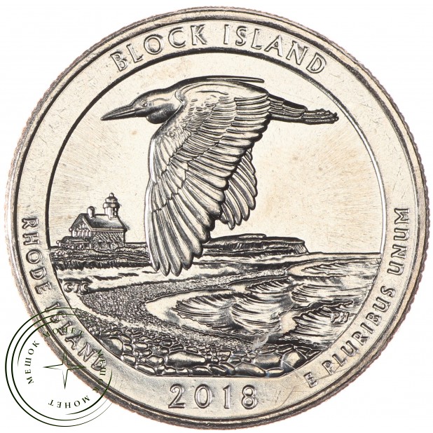 США 25 центов 2018 Остров Блок-Айленд