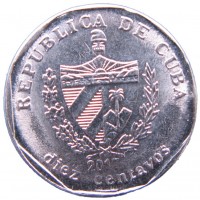 Монета Куба 10 сентаво 2017