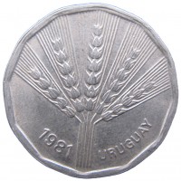 Монета Уругвай 2 песо 1981